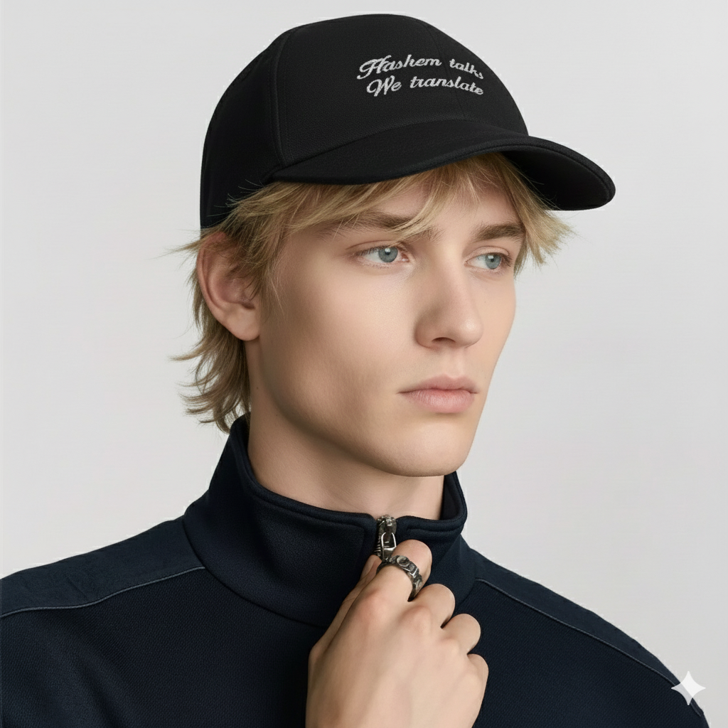 Casquette chino en sergé avec broderie