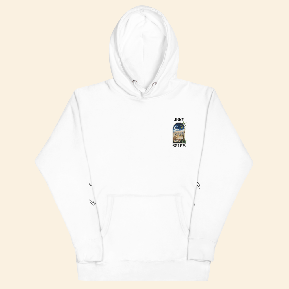 Hoodie Jerusalem Signature – Blanc