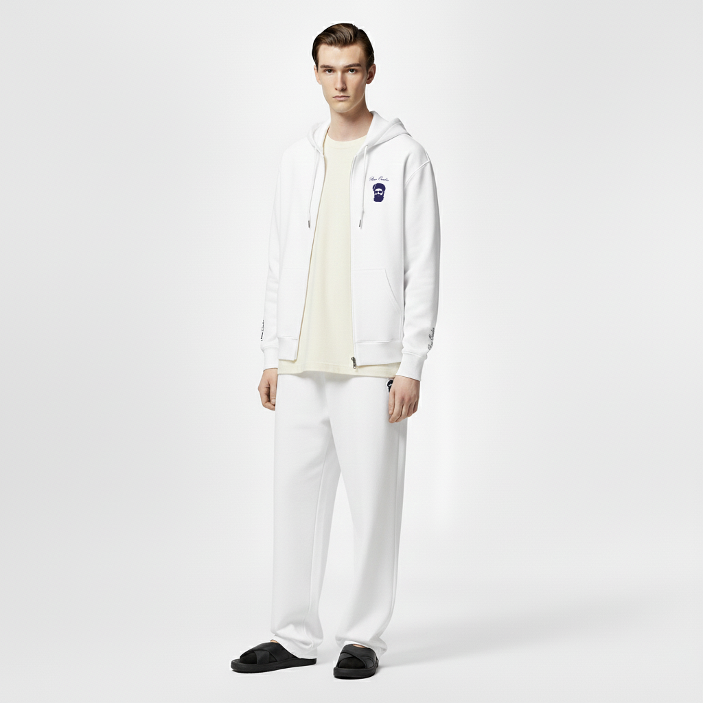 Rav Ovadia – Sweat Zippé Signature Blanc